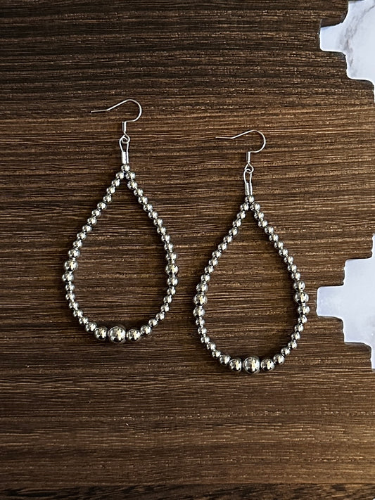 Dual Graduated Stainless Steel Western Pearl Teardrop Earrings Red Saguaro Jewelry by Cimarron Red Saguaro Trading Post