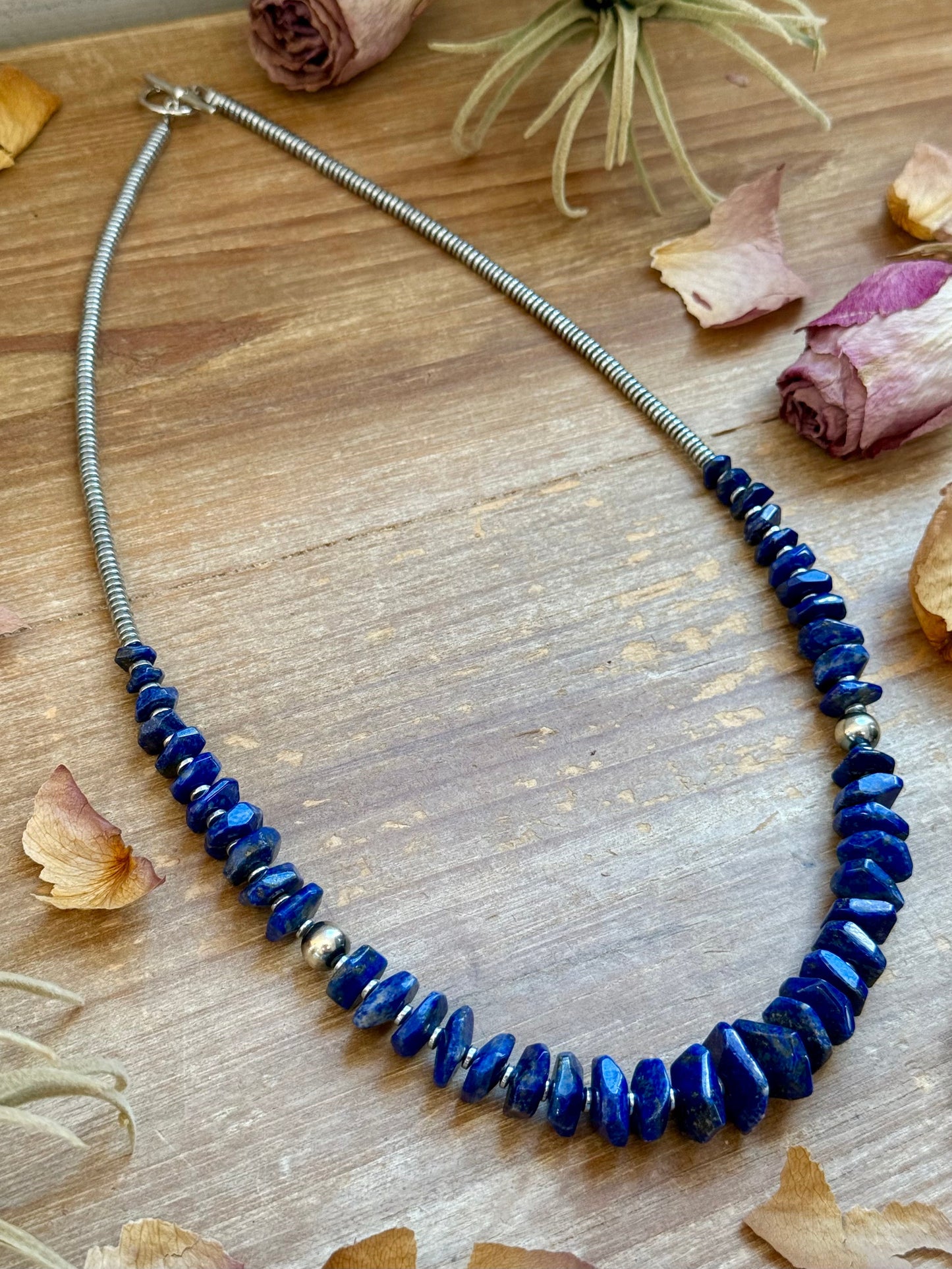 23” Graduated Lapis Necklace