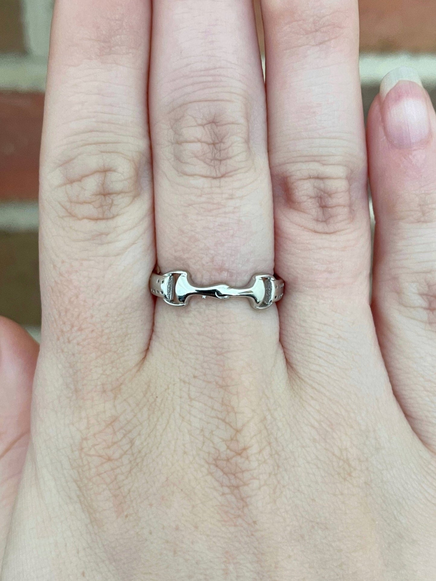 Genuine Sterling Silver Snaffle Bit Ring