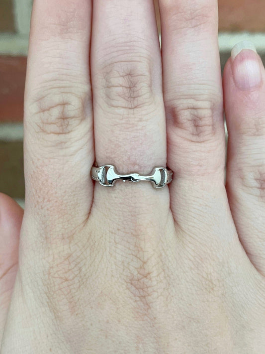 Genuine Sterling Silver Snaffle Bit Ring