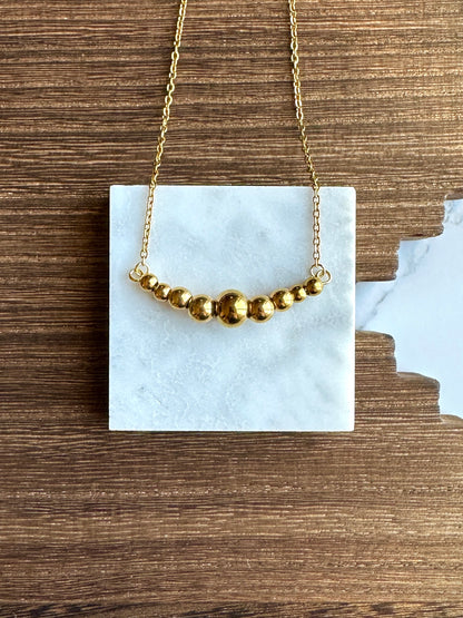 Gold Graduated Stainless Steel Western Pearl 1.5 inch Bar Necklace 16 inch Red Saguaro Jewelry by Cimarron Red Saguaro Trading Post