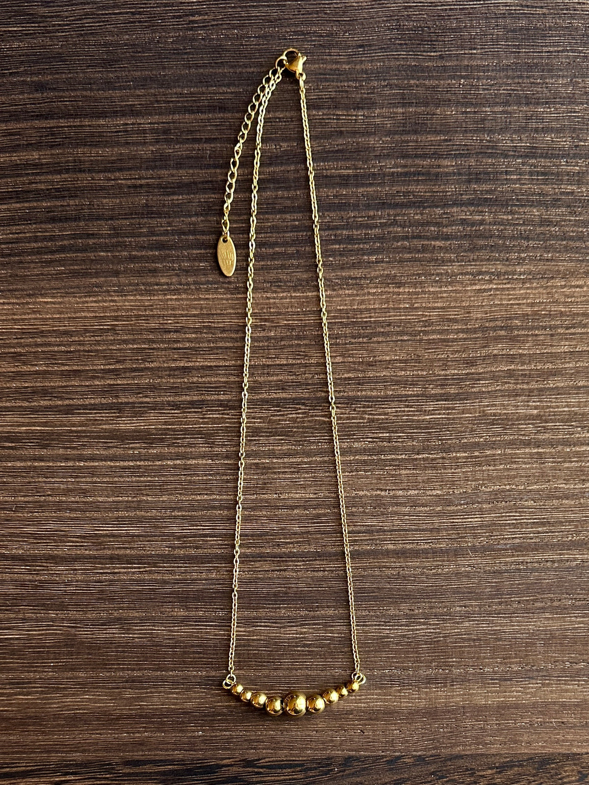 Gold Graduated Stainless Steel Western Pearl 1.5 inch Bar Necklace 16 inch Red Saguaro Jewelry by Cimarron Red Saguaro Trading Post