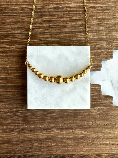 Gold Graduated Stainless Steel Western Pearl 2 inch Bar Necklace 16 inch Red Saguaro Jewelry by Cimarron Red Saguaro Trading Post