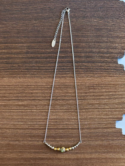 Golden Sage Stainless Steel Western Pearl 2 inch Bar Necklace 16 inch Red Saguaro Jewelry by Cimarron Red Saguaro Trading Post