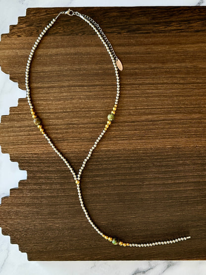 Golden Sage Stainless Steel Western Pearl Lariat Necklace 18 inch Red Saguaro Jewelry by Cimarron Red Saguaro Trading Post