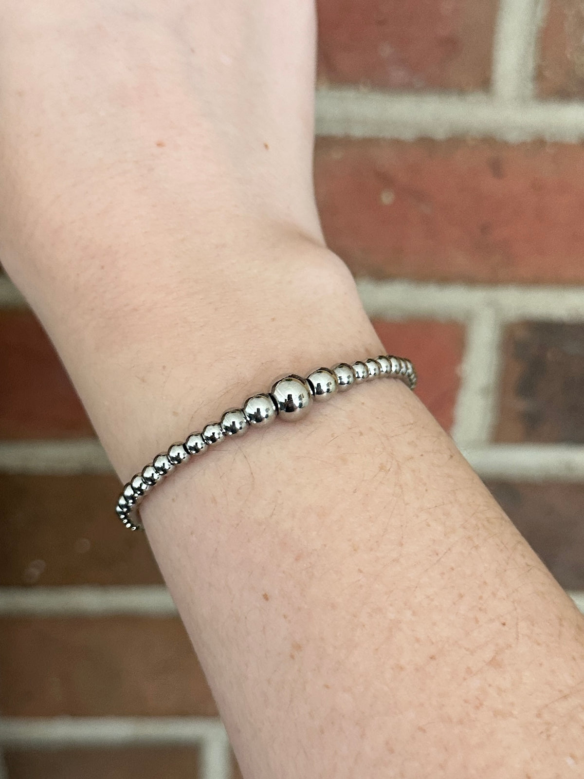 Graduated Stainless Steel Western Pearl Bracelet Red Saguaro Jewelry by Cimarron Red Saguaro Trading Post