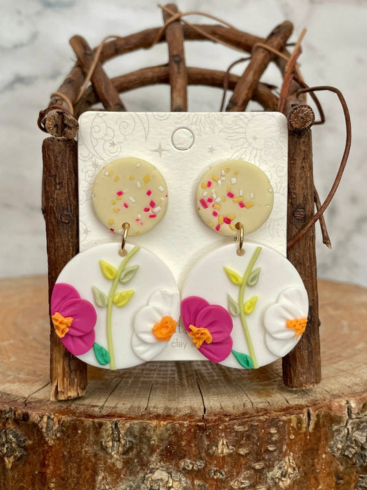 Handmade Polymer Clay Flower Garden Earrings