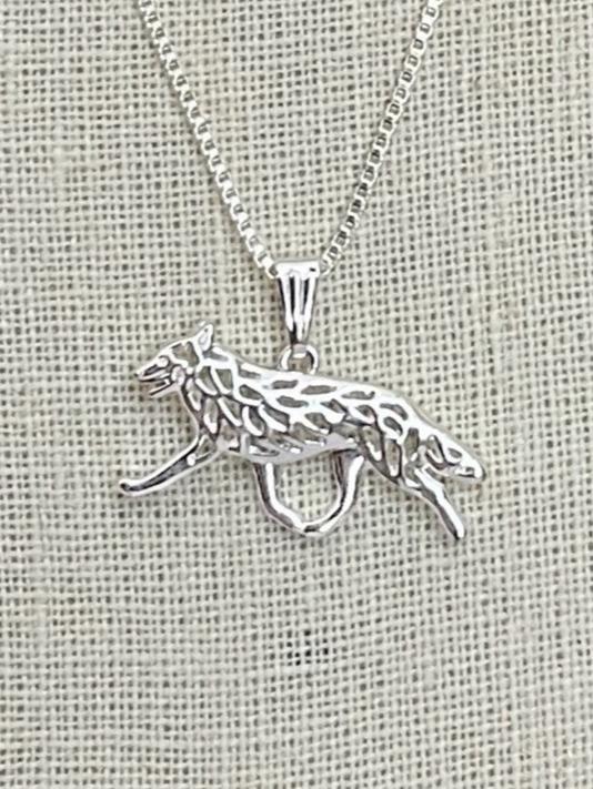 Herding Dog Cutout Pendant Necklace