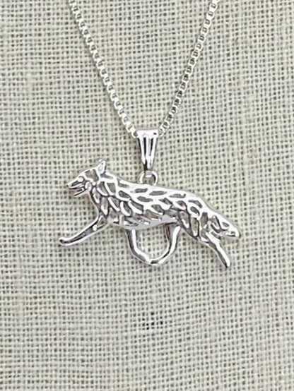 Herding Dog Cutout Pendant Necklace