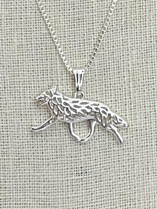 Herding Dog Cutout Pendant Necklace