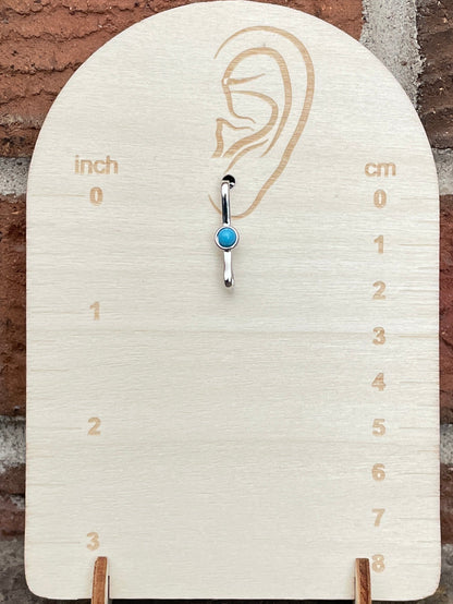Bar Earrings with Faux Turquoise