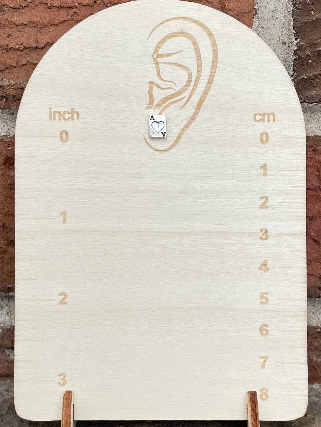 Mini Ace of Hearts Playing Card Stud Earrings