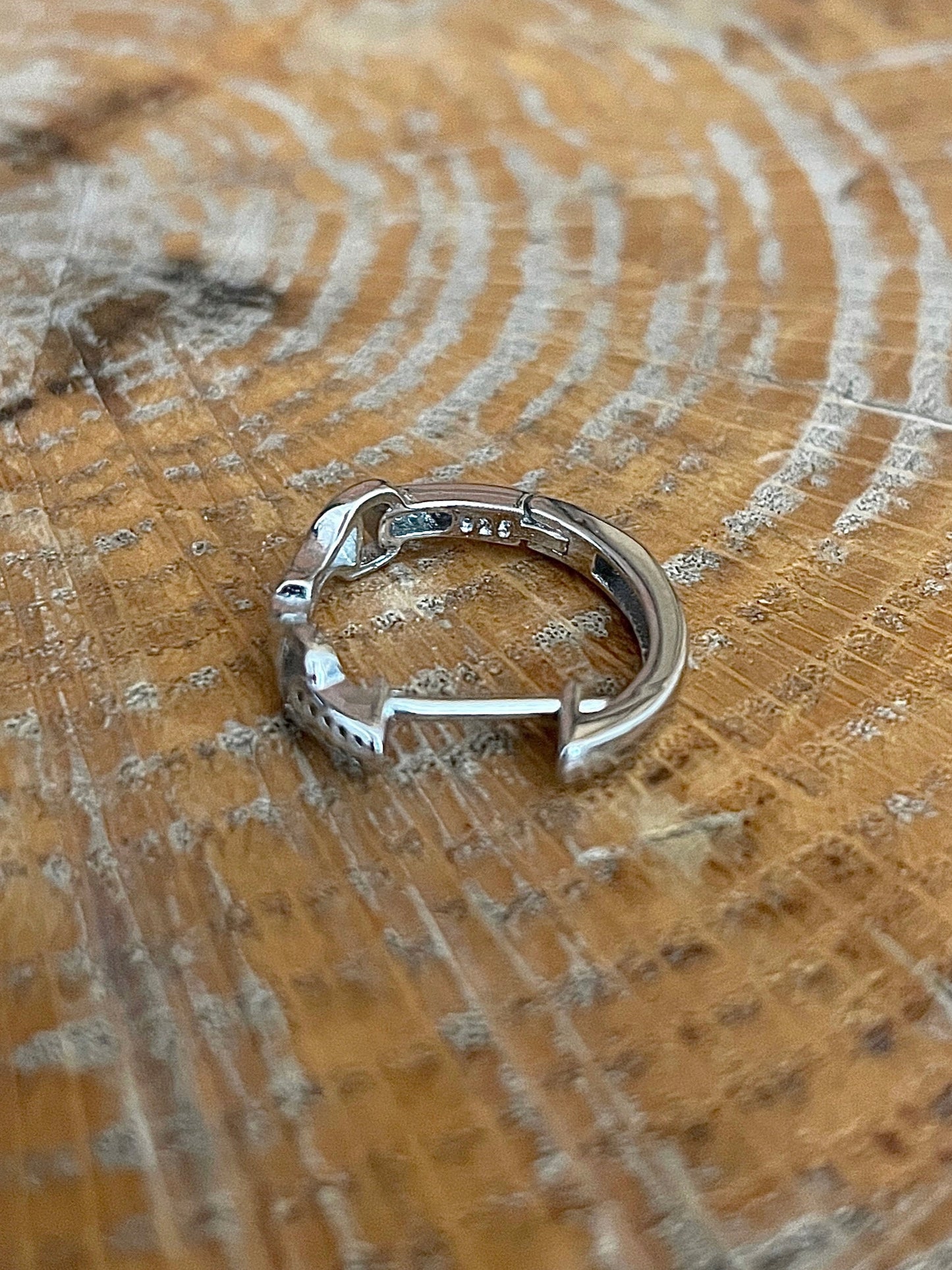 Genuine Sterling Silver Snaffle Bit Hoop Earrings