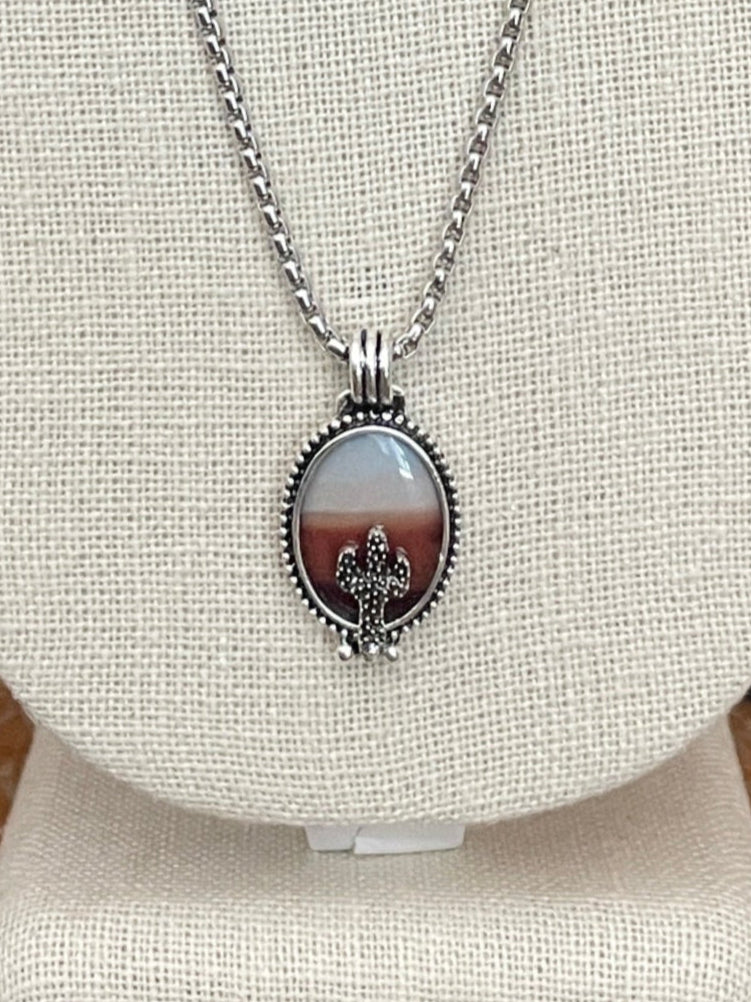 Saguaro Cactus Ombre Desert Necklace
