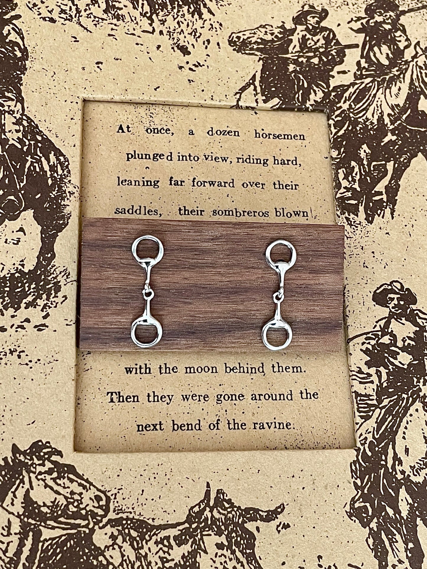 Genuine Sterling Silver Snaffle Bit Stud Earrings