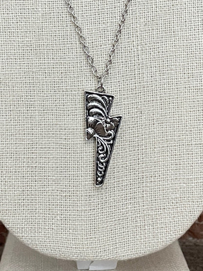 Filigree Lightning Bolt Necklace