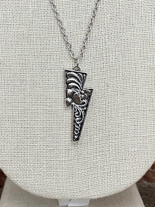 Filigree Lightning Bolt Necklace