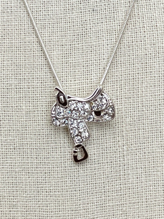 Rhinestone Western Saddle Necklace