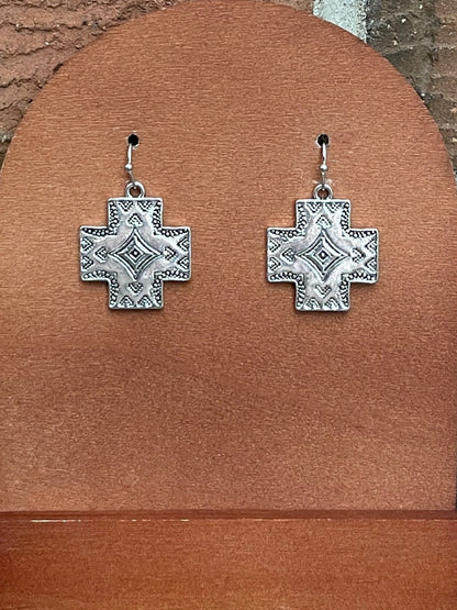 Four Winds Square Cross Earrings