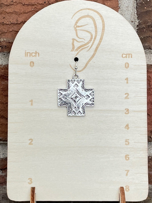 Four Winds Square Cross Earrings