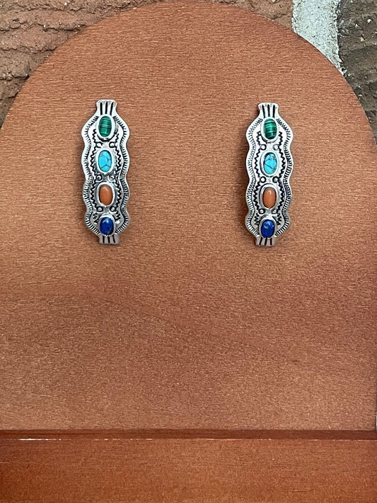 Filigree Multicolor Cluster Earrings