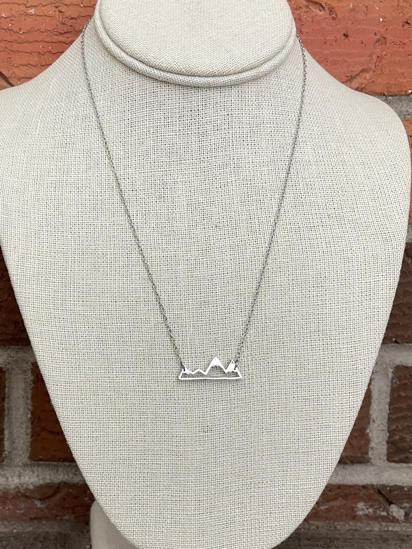 Stainless Steel Mountain Range Necklace
