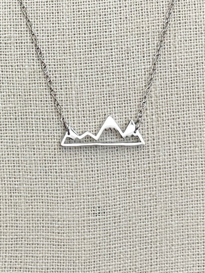 Stainless Steel Mountain Range Necklace