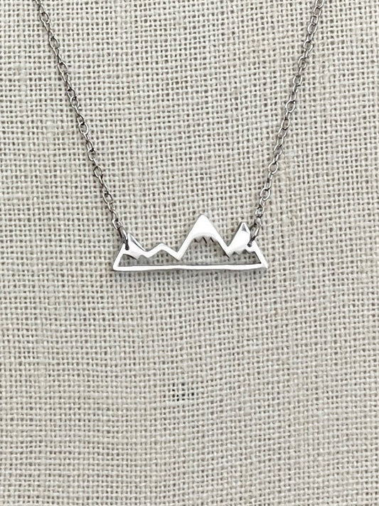 Stainless Steel Mountain Range Necklace