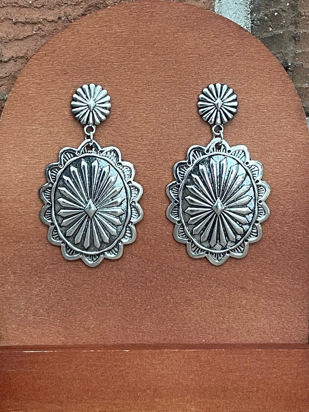 Classic Concho Drop Earrings