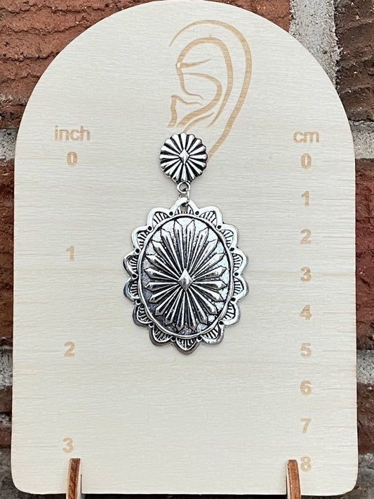 Classic Concho Drop Earrings