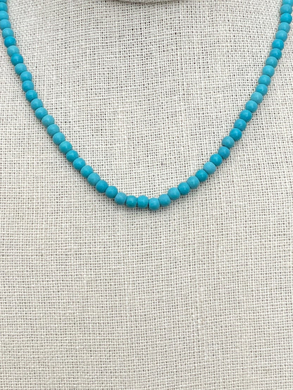 Faux Turquoise Beaded Necklace