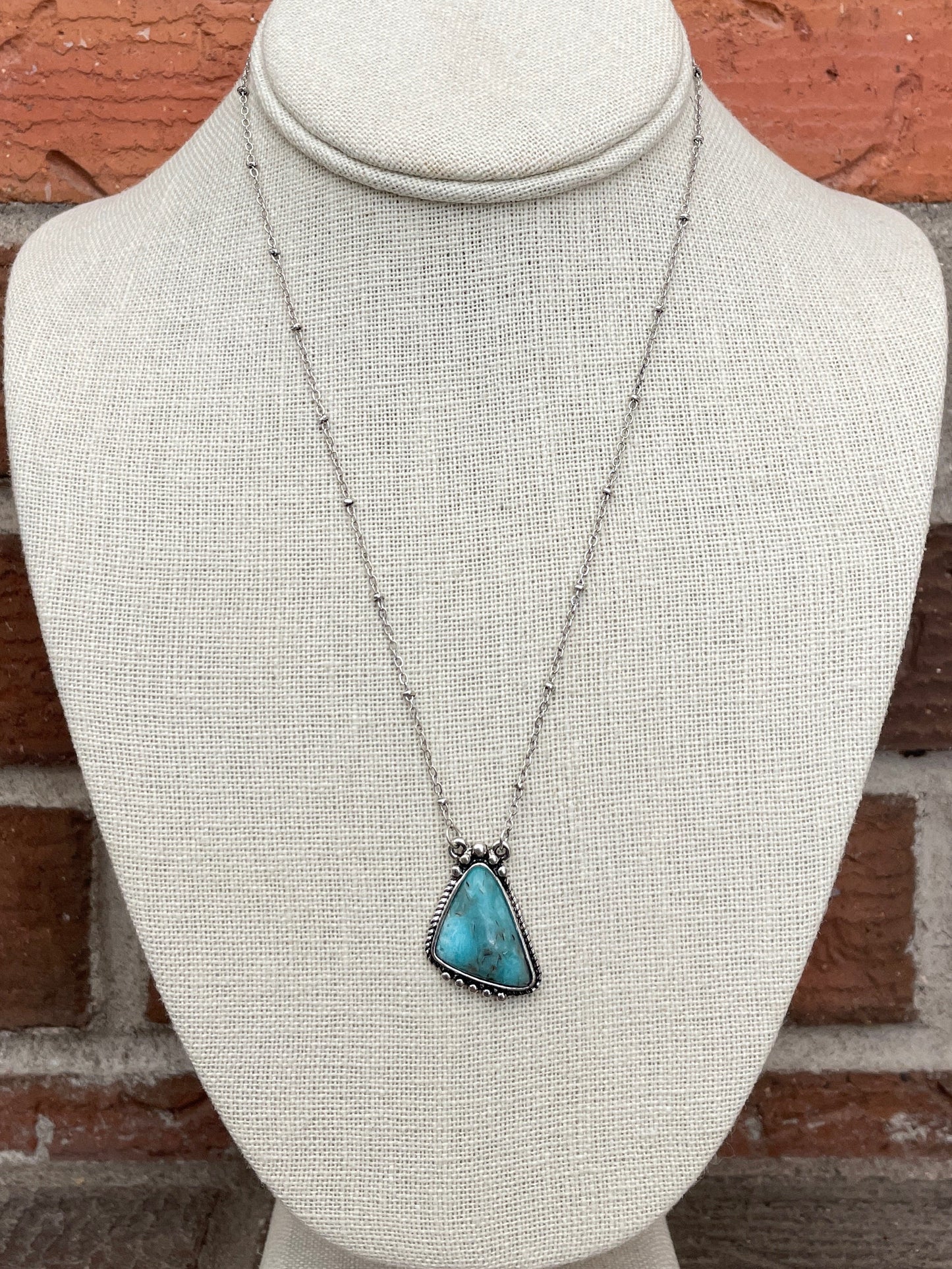 Turquoise Asymmetric Triangle Pendant Necklace