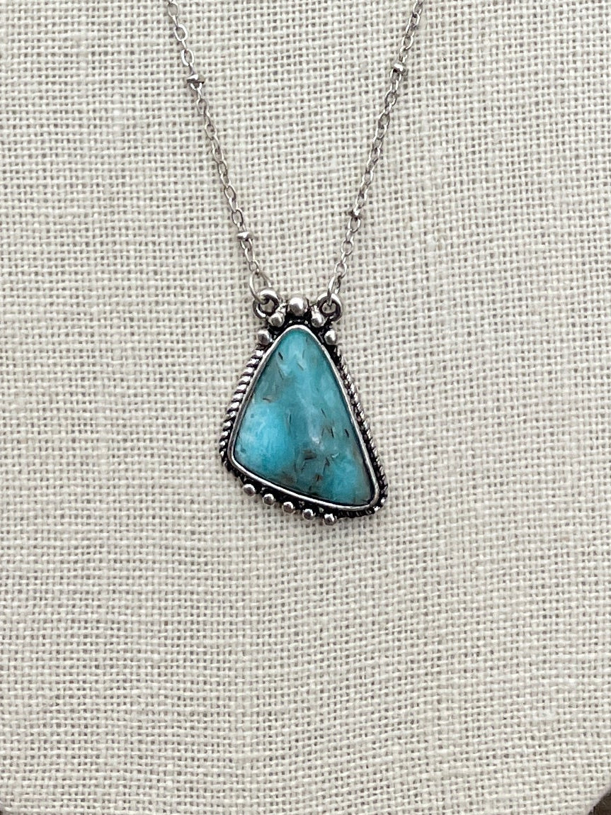 Turquoise Asymmetric Triangle Pendant Necklace