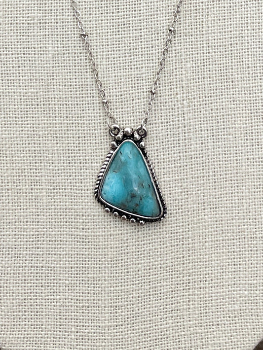 Turquoise Asymmetric Triangle Pendant Necklace