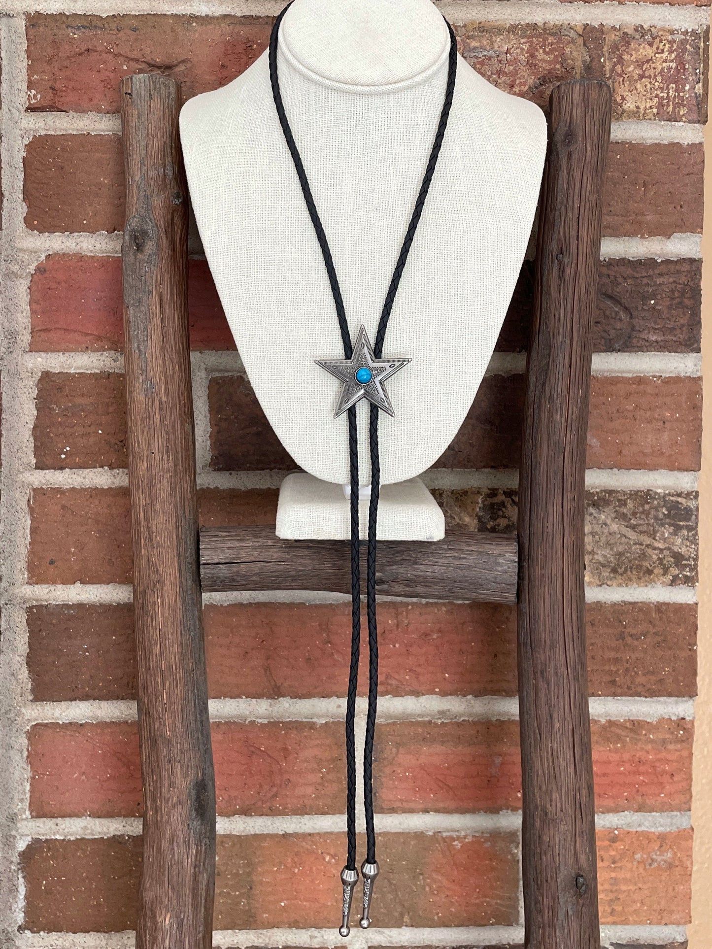Star Bolo Tie Necklace with Turquoise