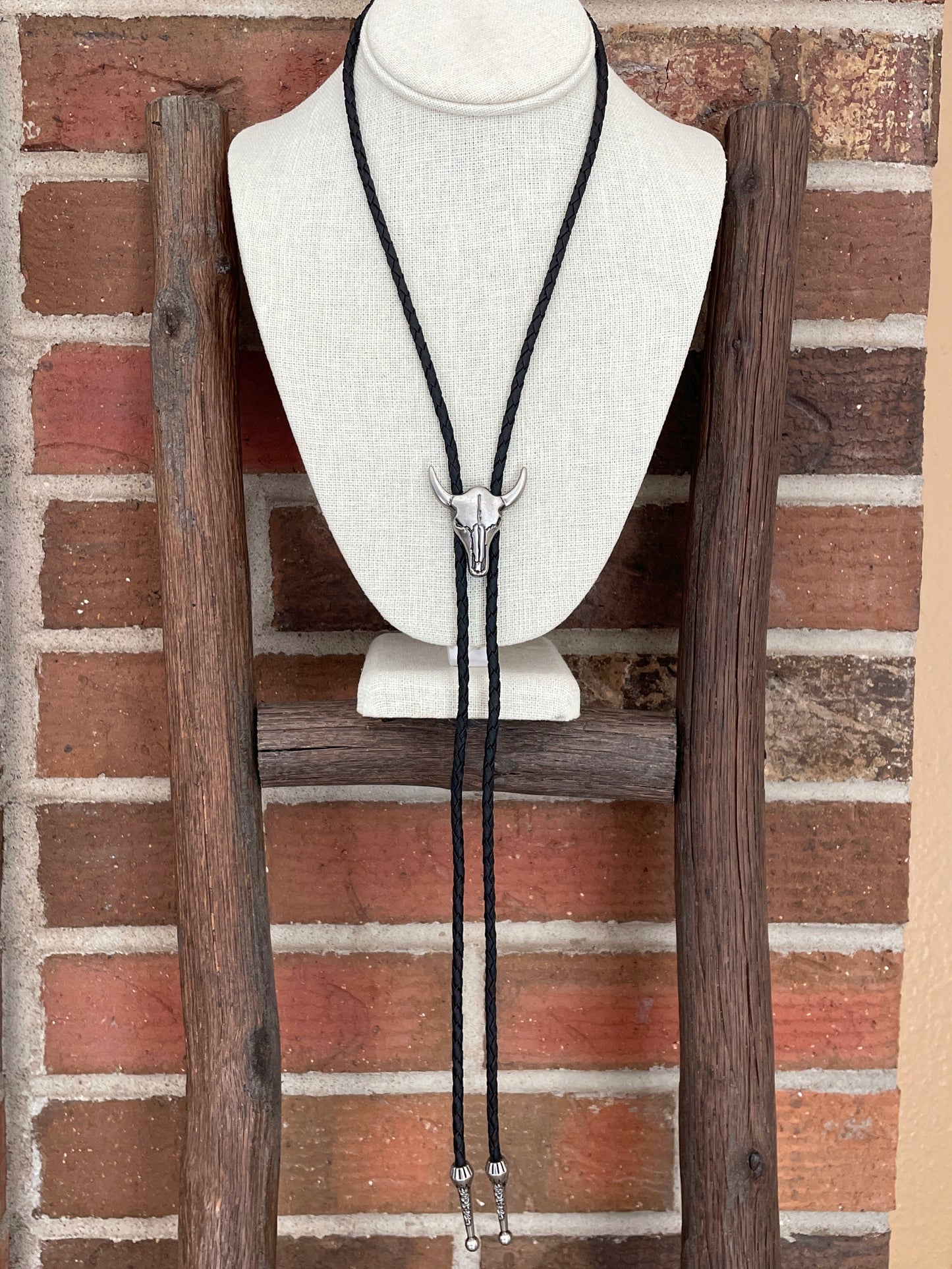 Steer Skull Bolo Tie Necklace