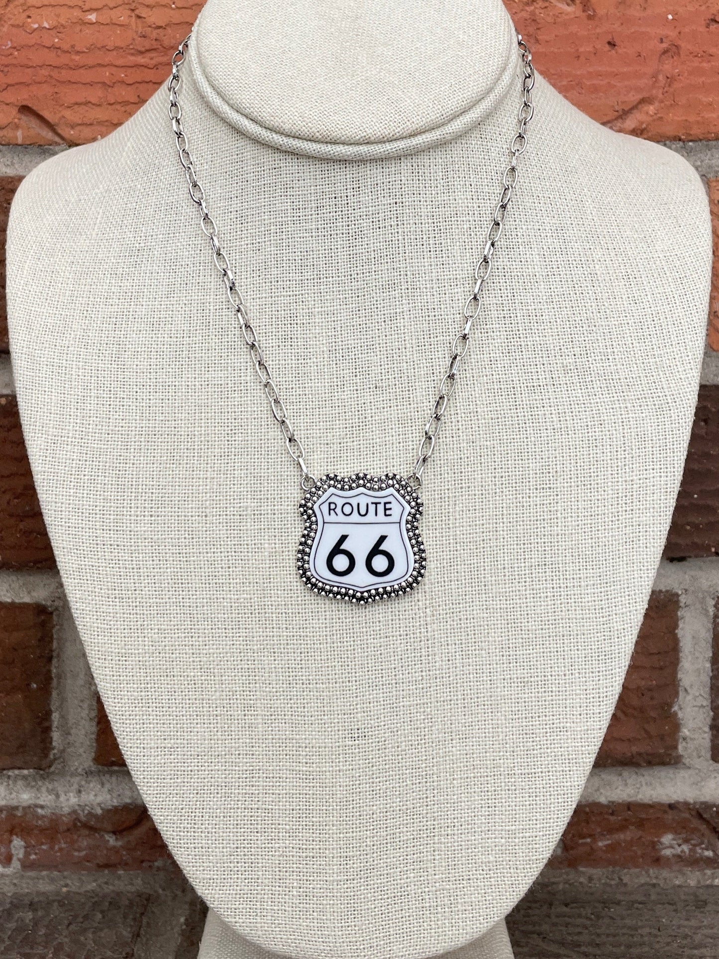 Route 66 Highway Sign Necklace