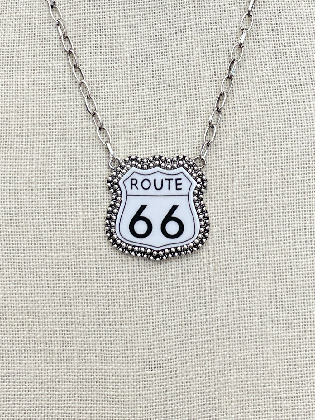 Route 66 Highway Sign Necklace