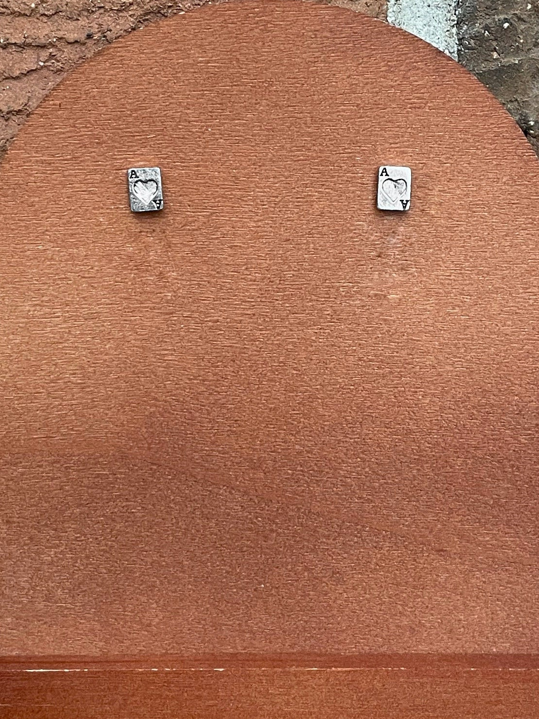 Mini Ace of Hearts Playing Card Stud Earrings