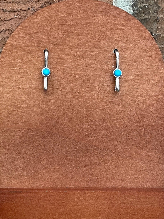 Bar Earrings with Faux Turquoise