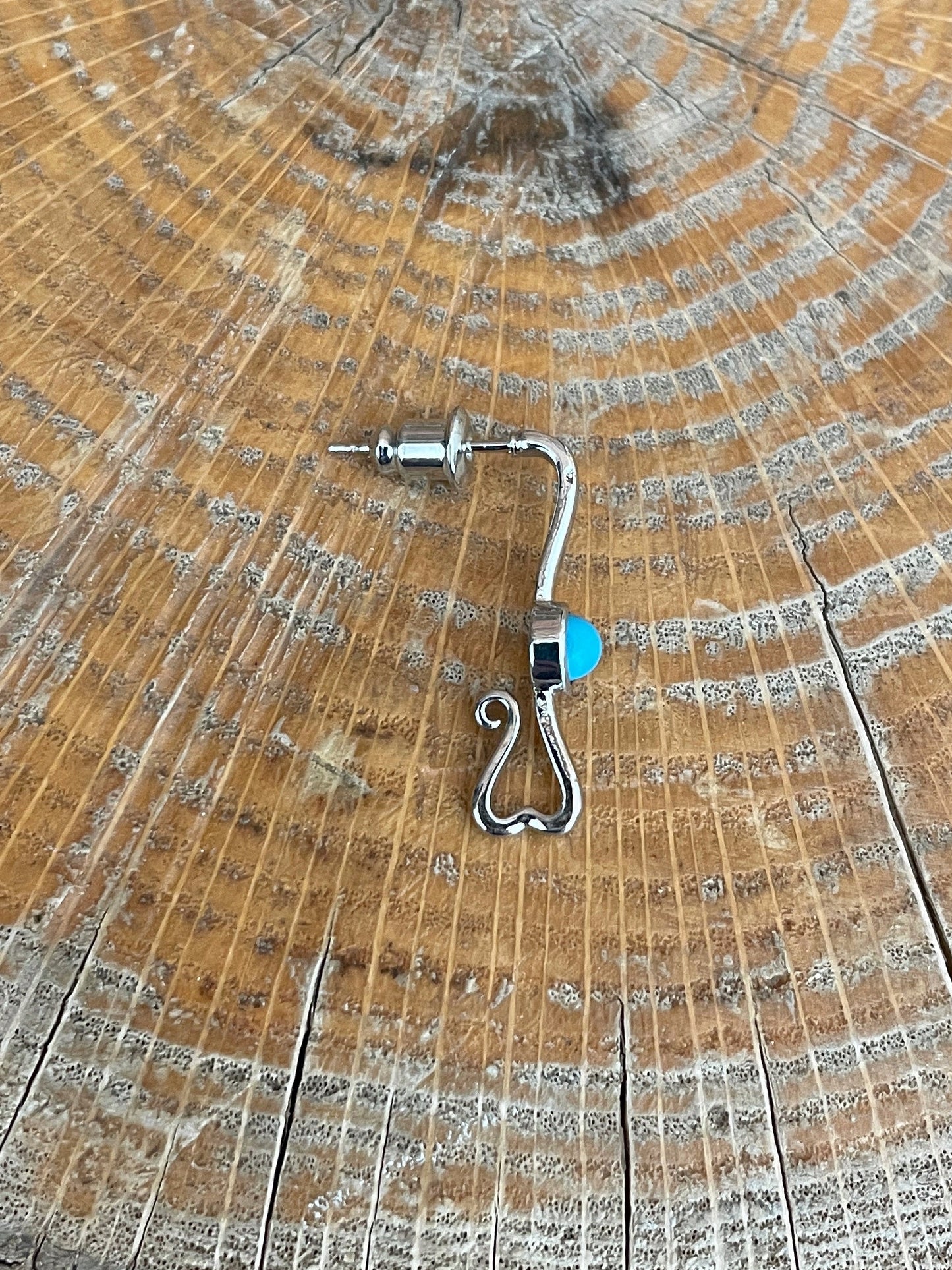 Bar Earrings with Faux Turquoise