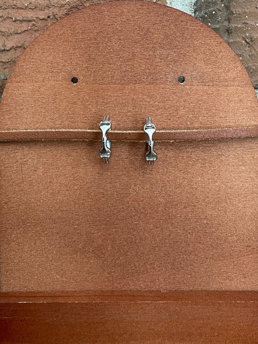 Genuine Sterling Silver Snaffle Bit Hoop Earrings