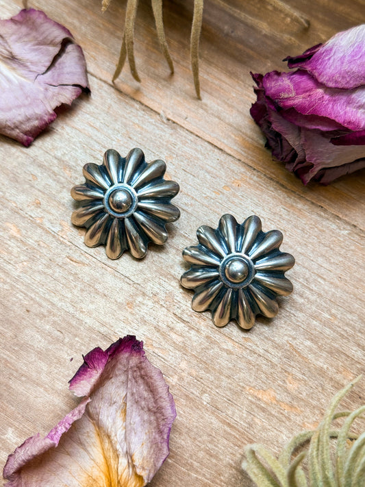 The Pascale Sterling Silver Concho Earrings
