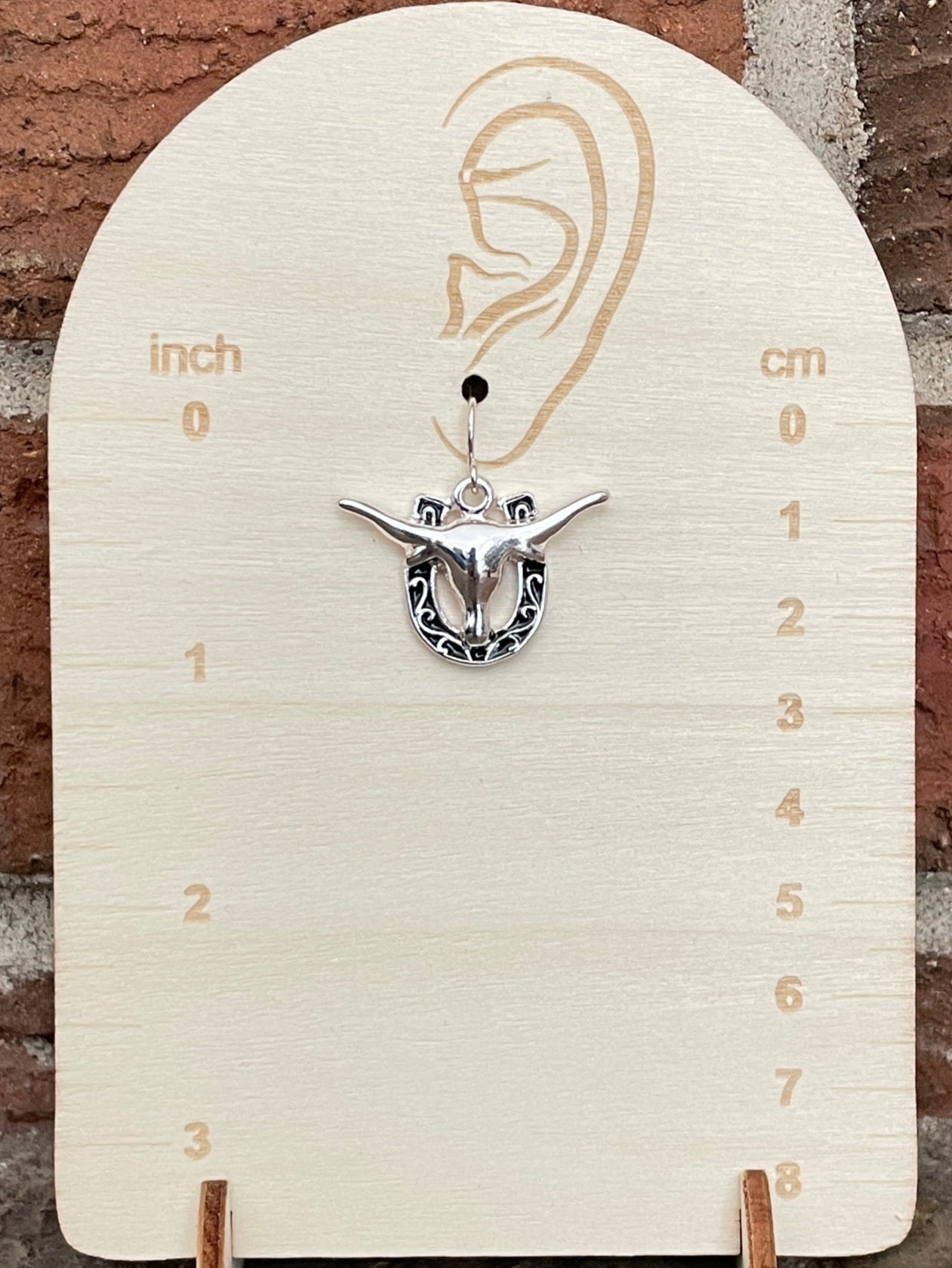Longhorn and Filigree Horseshoe Earrings