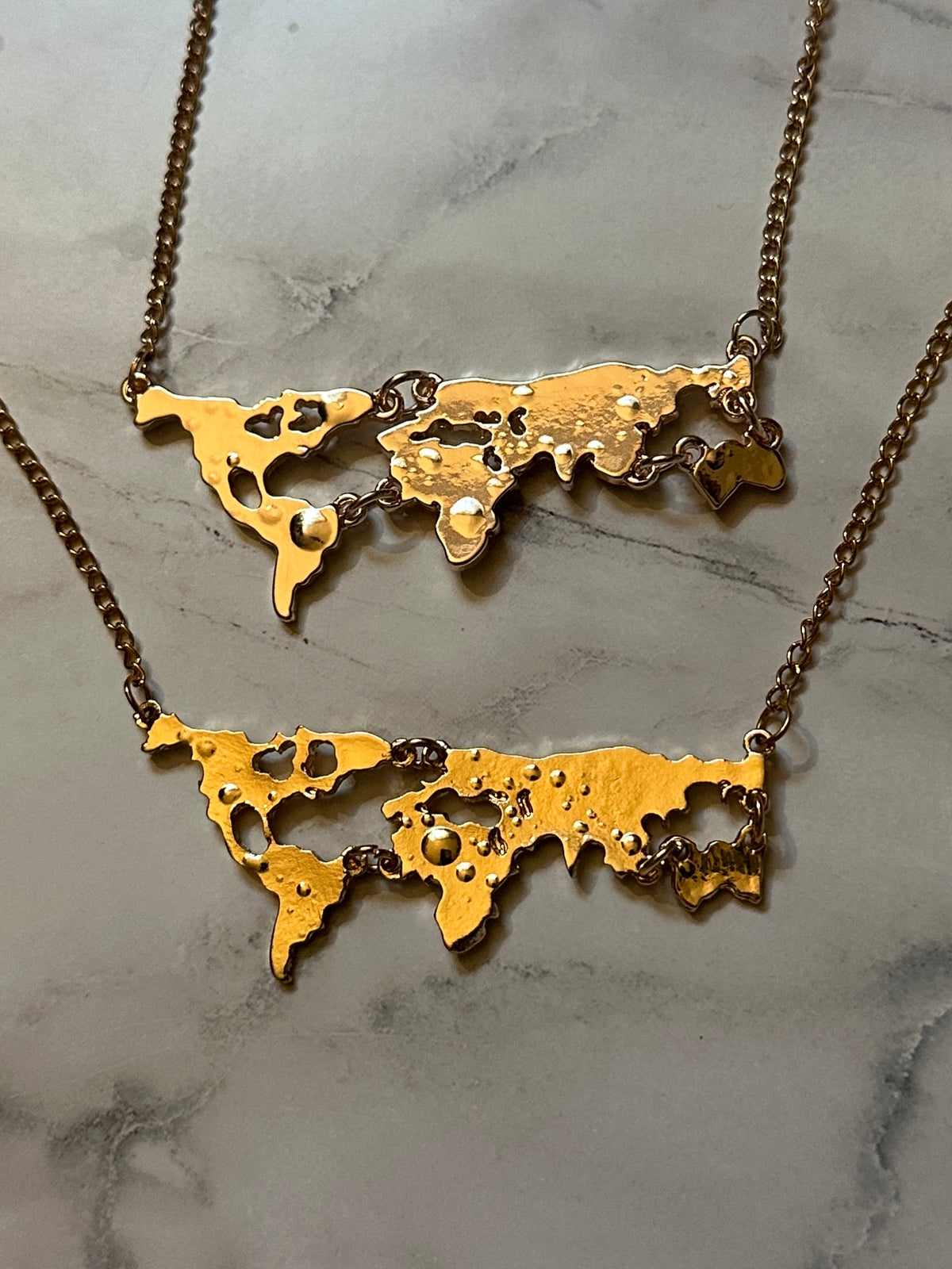 World Map Necklace Set