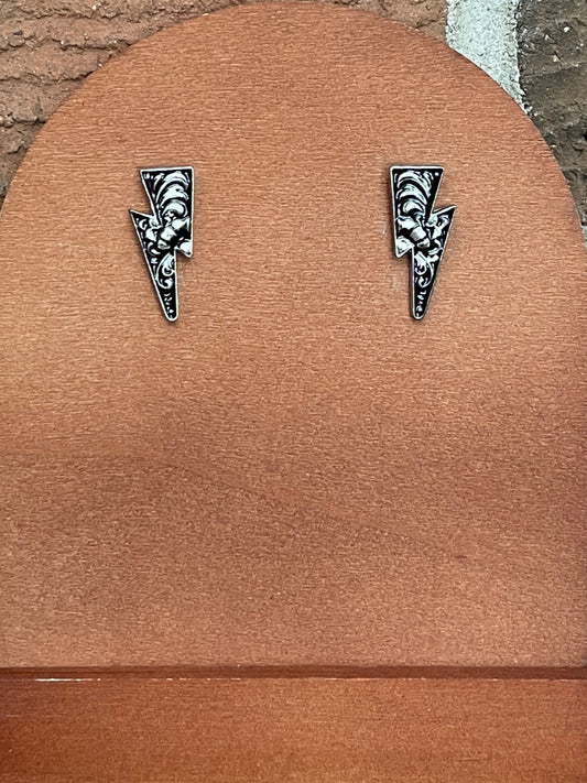 Filigree Lightning Bolt Earrings