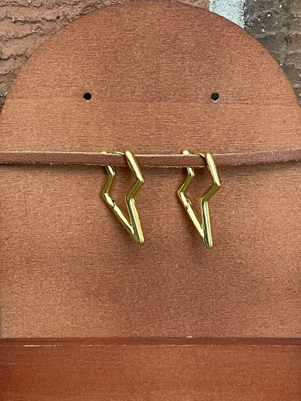 Lightning Bolt Huggie Hoop Earrings