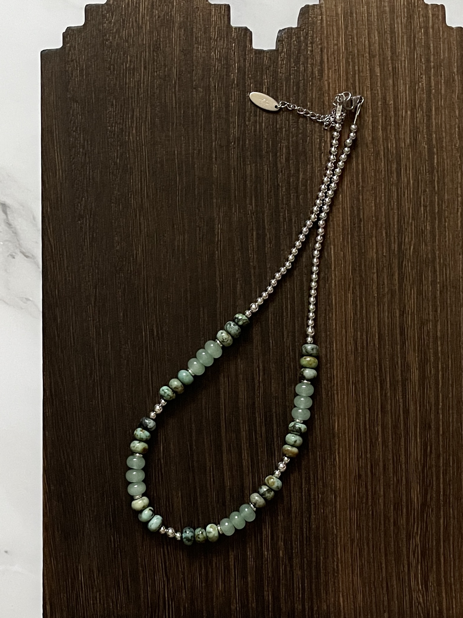 Mixed Gemstone Rondelle Western Pearl Necklace 19 inch