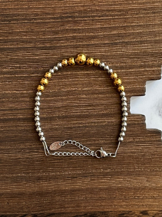 Mixed Metal Dual Graduated Stainless Steel Western Pearl Bracelet Red Saguaro Jewelry by Cimarron Red Saguaro Trading Post