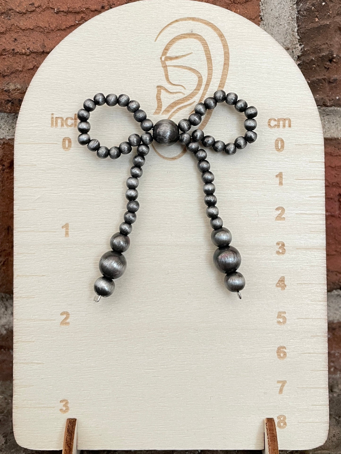 Navajo Style Pearl Bow Earrings